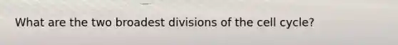 What are the two broadest divisions of the cell cycle?