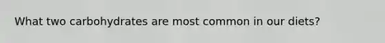What two carbohydrates are most common in our diets?