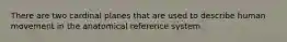 There are two cardinal planes that are used to describe human movement in the anatomical reference system.