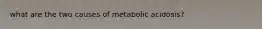 what are the two causes of metabolic acidosis?