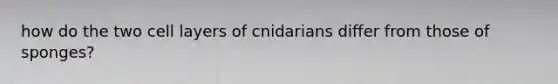 how do the two cell layers of cnidarians differ from those of sponges?