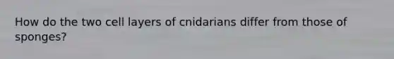 How do the two cell layers of cnidarians differ from those of sponges?