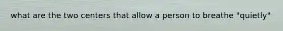 what are the two centers that allow a person to breathe "quietly"