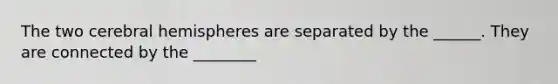 The two cerebral hemispheres are separated by the ______. They are connected by the ________