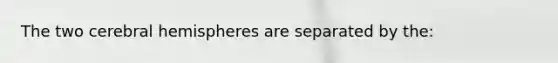 The two cerebral hemispheres are separated by the: