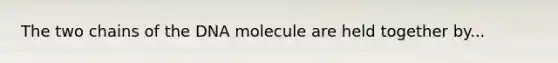 The two chains of the DNA molecule are held together by...