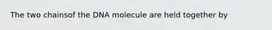 The two chainsof the DNA molecule are held together by