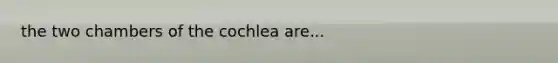 the two chambers of the cochlea are...