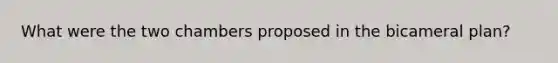 What were the two chambers proposed in the bicameral plan?