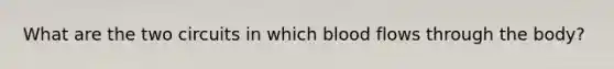 What are the two circuits in which blood flows through the body?