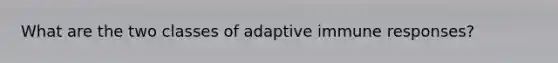 What are the two classes of adaptive immune responses?
