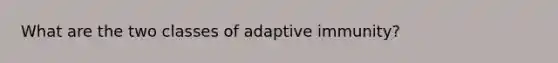 What are the two classes of adaptive immunity?