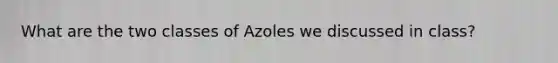 What are the two classes of Azoles we discussed in class?