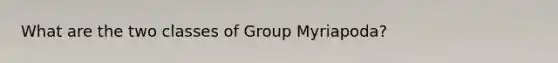 What are the two classes of Group Myriapoda?