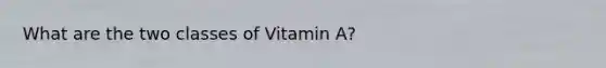 What are the two classes of Vitamin A?