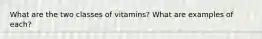 What are the two classes of vitamins? What are examples of each?