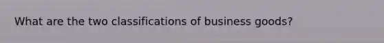 What are the two classifications of business goods?