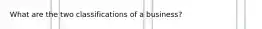 What are the two classifications of a business?