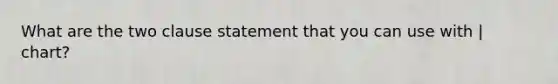 What are the two clause statement that you can use with | chart?