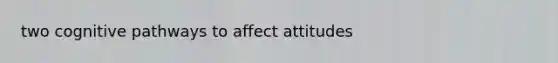 two cognitive pathways to affect attitudes