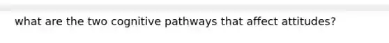 what are the two cognitive pathways that affect attitudes?