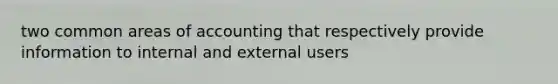 two common areas of accounting that respectively provide information to internal and external users