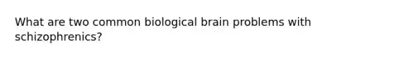 What are two common biological brain problems with schizophrenics?