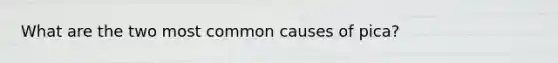 What are the two most common causes of pica?