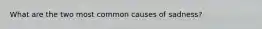 What are the two most common causes of sadness?