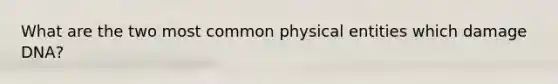 What are the two most common physical entities which damage DNA?