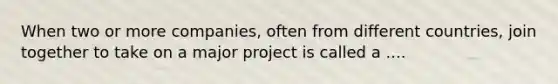 When two or more companies, often from different countries, join together to take on a major project is called a ....