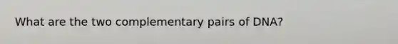 What are the two complementary pairs of DNA?