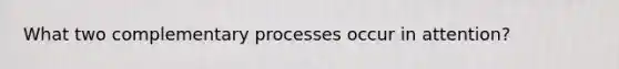 What two complementary processes occur in attention?