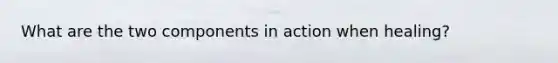 What are the two components in action when healing?