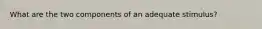 What are the two components of an adequate stimulus?