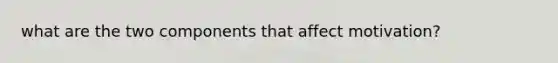 what are the two components that affect motivation?