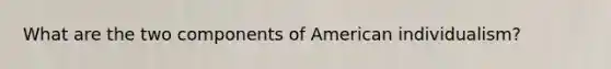 What are the two components of American individualism?