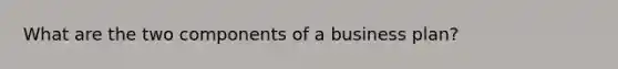 What are the two components of a business plan?