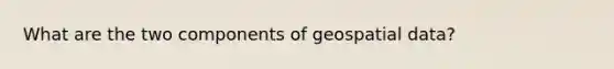 What are the two components of geospatial data?