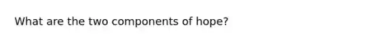 What are the two components of hope?