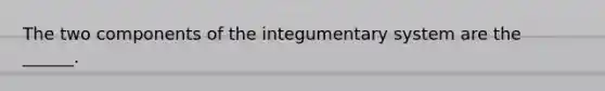 The two components of the integumentary system are the ______.
