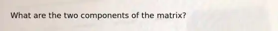What are the two components of the matrix?