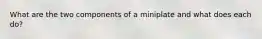 What are the two components of a miniplate and what does each do?