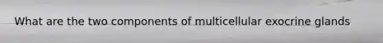 What are the two components of multicellular exocrine glands