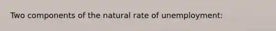 Two components of the natural rate of unemployment: