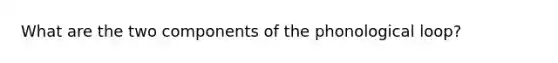 What are the two components of the phonological loop?