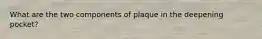 What are the two components of plaque in the deepening pocket?