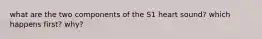 what are the two components of the S1 heart sound? which happens first? why?