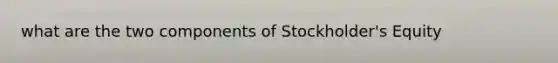 what are the two components of Stockholder's Equity