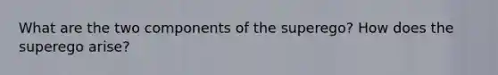 What are the two components of the superego? How does the superego arise?